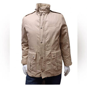 Rice Sportswear  Vintage Tan Bomber Coat With Detachable Puffer Vest
